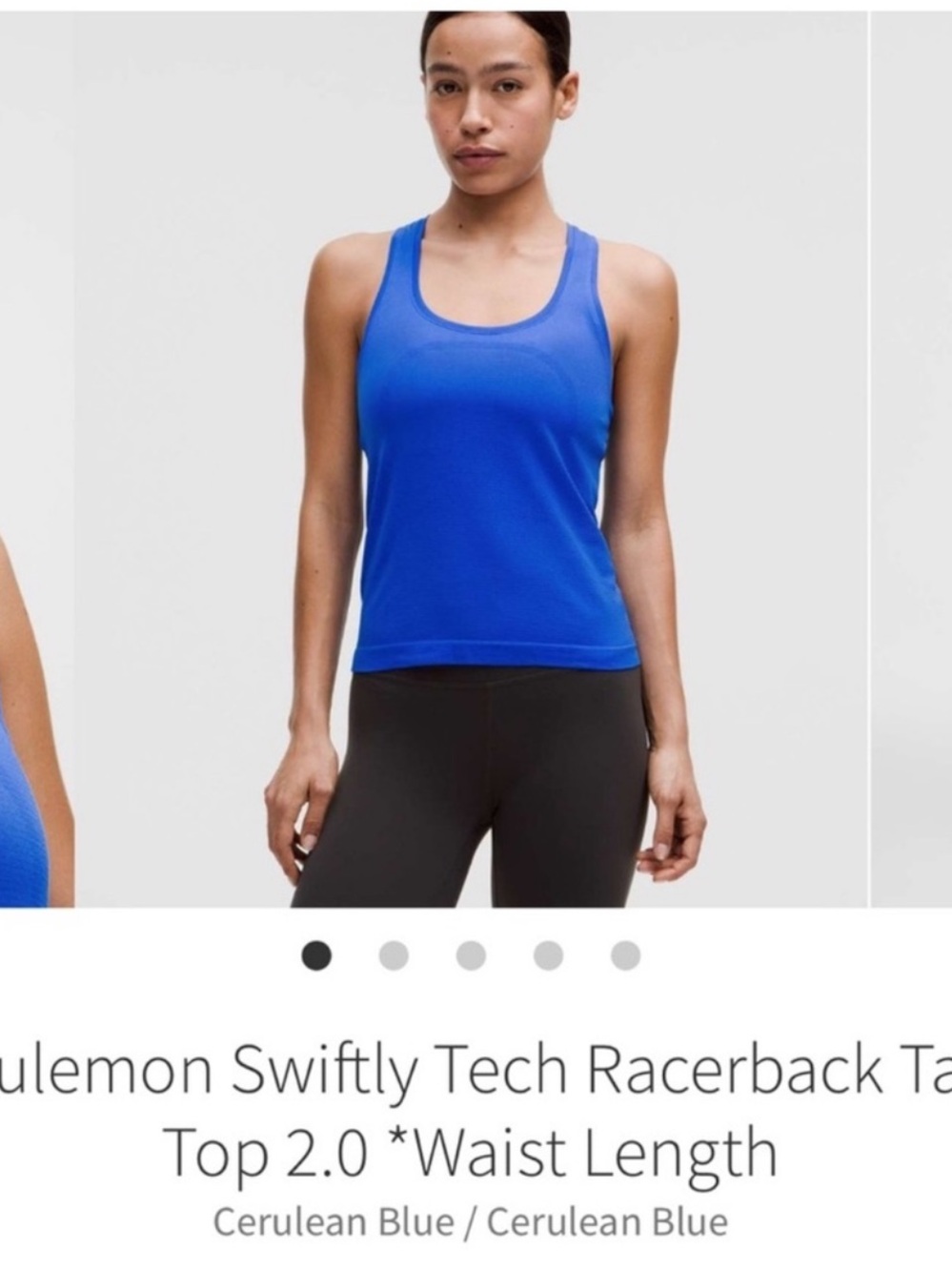 NWT Lululemon Swiftly Racerback Tank 2.0 *Race Length Cerulean Blue Sz 2